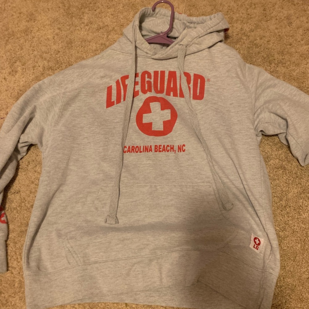 Medium gray lifeguard hoodie (Carolina beach, NC)